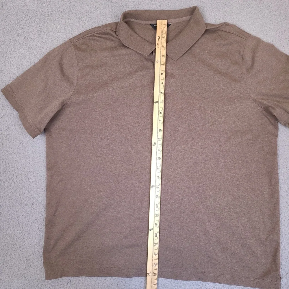 Banana Republic Polo Shirt Mens XXL Tall Brown Slim Fit Luxe Touch‎ Performance